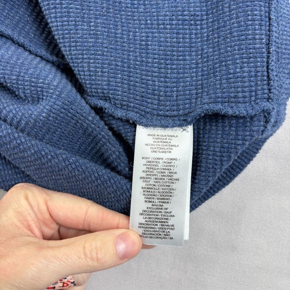 Polo Ralph Lauren Sweatshirt Mens 2XB Big Blue Waffle Knit Lightweight Stretch‎ - Picture 8 of 10